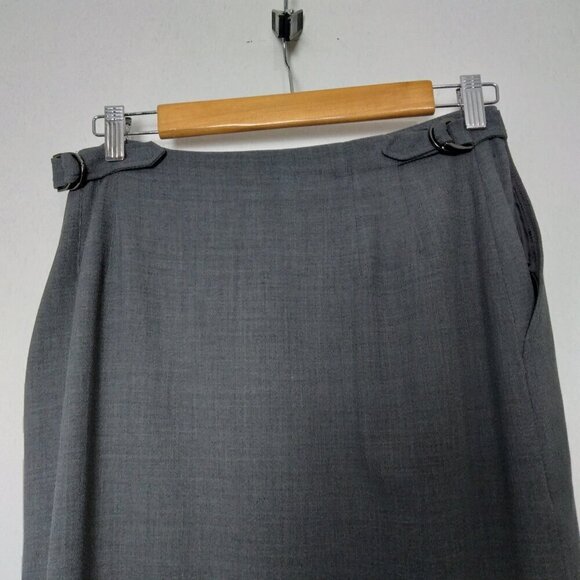 Doncaster Grey LongMaxi WrapAround Skirt Wool Blend Italian Quality Garment Sz10 - Picture 5 of 13
